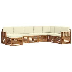 vidaXL Sofagarnituren 8 pcs Natur und Creme Massivholz Akazie