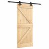 vidaXL Schiebet&uuml;r Nat&uuml;rlich und Schwarz 85 x 210 cm Massivkiefer
