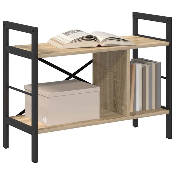 vidaXL B&uuml;cherregal Sonoma-Eiche 75 x 30 x 58,5 cm Holzwerkstoff