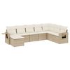 vidaXL 8-tlg. Garten-Sofagarnitur mit Kissen Beige Poly Rattan