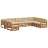 vidaXL Outdoor-Sofagarnitur 9 stk. Natur und Beige Massivholz Akazie