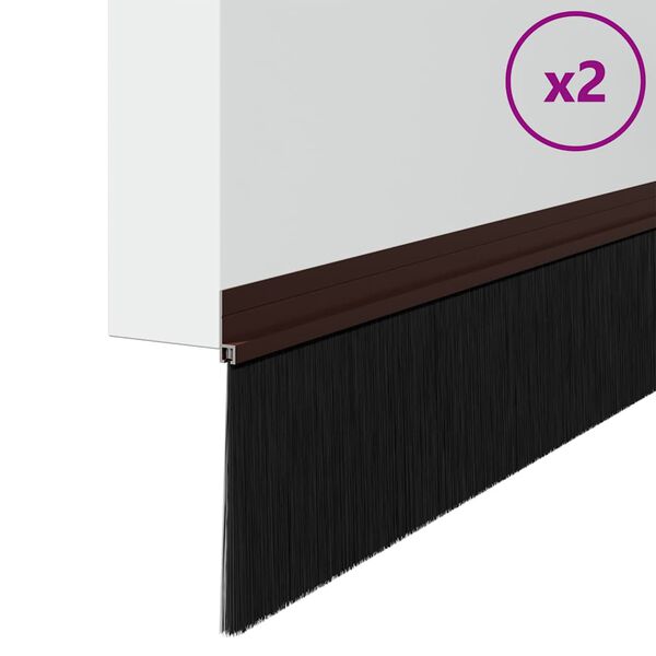 vidaXL Selbstklebende T&uuml;rb&uuml;rstendichtungen 2 pcs Braun 100 cm