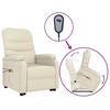 vidaXL Massagesessel mit Aufstehhilfe Cremewei&szlig; Kunstleder