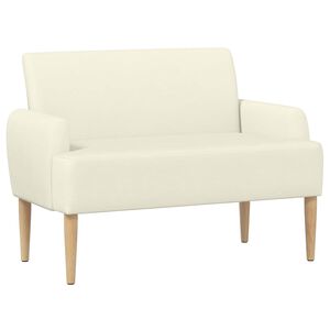 vidaXL Zweisitzer mit Knopfheftung Creme 116 x 67 x 81 cm Cordstoff