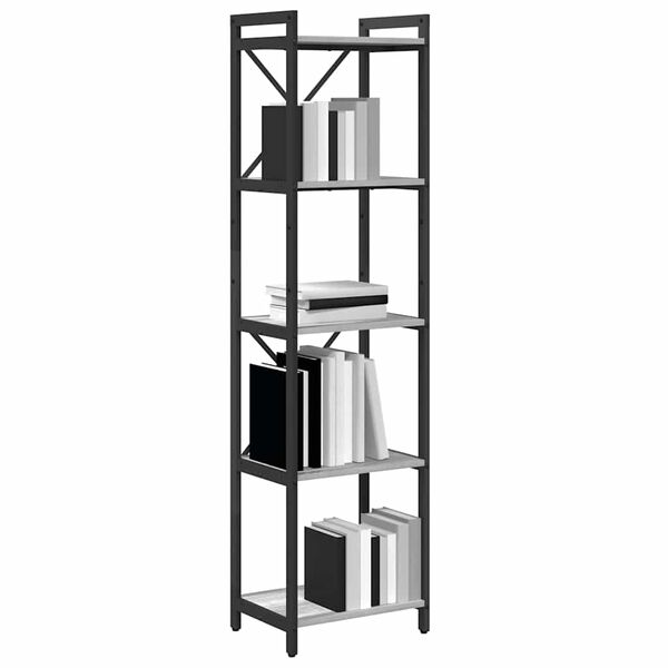 vidaXL B&uuml;cherregal Grau Sonoma 40 x 30 x 155 cm Holzwerkstoff