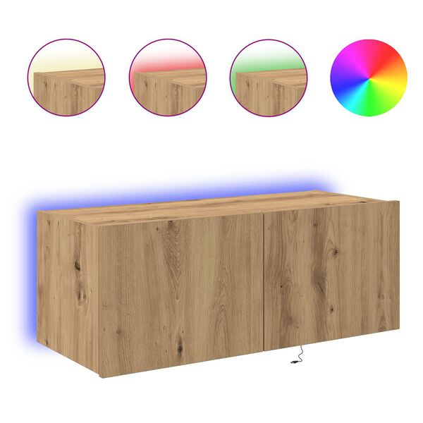 vidaXL TV-Wandschrank Artisan-Eiche 80 x 35 x 31 cm Holzwerkstoff
