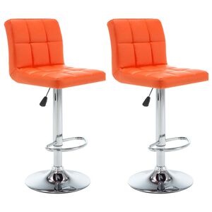 vidaXL Barhocker 2 Stk. Orange Kunstleder