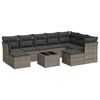 vidaXL 10-tlg. Garten-Sofagarnitur mit Kissen Grau Poly Rattan