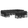 vidaXL Outdoor-Sofagarnitur Schwarz und Dunkelgrau Polyester