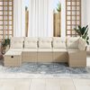 vidaXL Sofa Set mit Kissen mit Speicher Beige Poly-Rattan