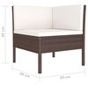 vidaXL 4-tlg. Garten-Lounge-Set mit Auflagen Poly Rattan Braun