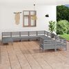 vidaXL 11-tlg. Garten-Lounge-Set Grau Massivholz Kiefer