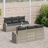 vidaXL Gartensofa-set Hellgrau 55 x 55 x 37 cm Poly-Rattan