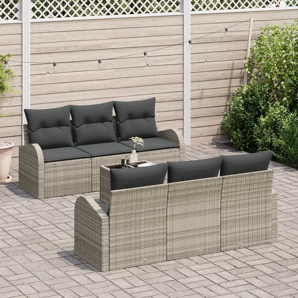 vidaXL Gartensofa-set Hellgrau 55 x 55 x 37 cm Poly-Rattan
