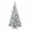 vidaXL K&uuml;nstlicher klappbarer Weihnachtsbaum Wei&szlig; 210 cm PE und PVC