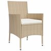 vidaXL 9-tlg. Garten-Essgruppe mit Kissen Beige Poly Rattan