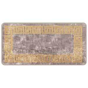 vidaXL Teppichl&auml;ufer MARSA Grau und Gold 50 x 100 cm Polyester und PVC