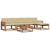 vidaXL Outdoor-Sofagarnitur mit Kissen 6 pcs Natur und Beige