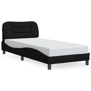 vidaXL Bettgestell mit LED ohne Matratze "Hvar" Schwarz 80x200 cm Stoff
