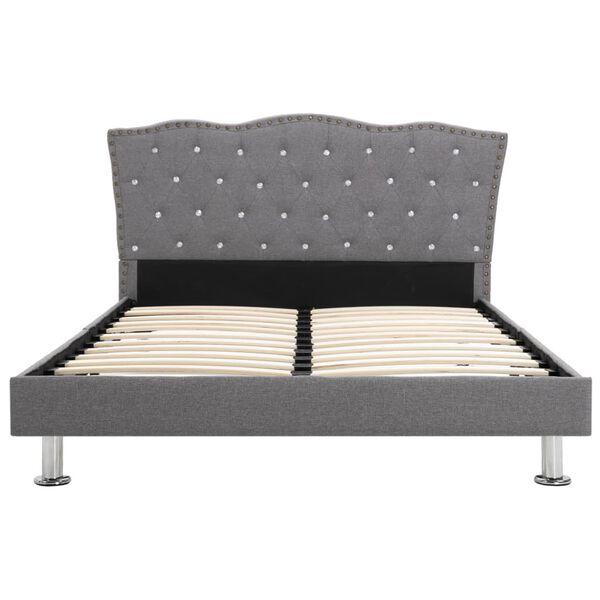 vidaXL Bett mit Memory-Schaum-Matratze Hellgrau Stoff 140&times;200 cm