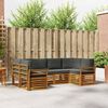 vidaXL Ecksofa Set 6 pcs Natur und Anthrazit Massivholz Akazie