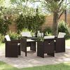 vidaXL Garten Essgruppe mit Kissen 5 pcs Braun Poly-Rattan