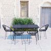 vidaXL 7-tlg. Garten-Essgruppe PVC Rattan Schwarz