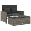 vidaXL Gartensofa 2-Sitzer mit Kissen Grau Poly Rattan