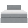 vidaXL Ottoman-Bett mit Matratze & LEDs Hellgrau 120x190 cm Stoff