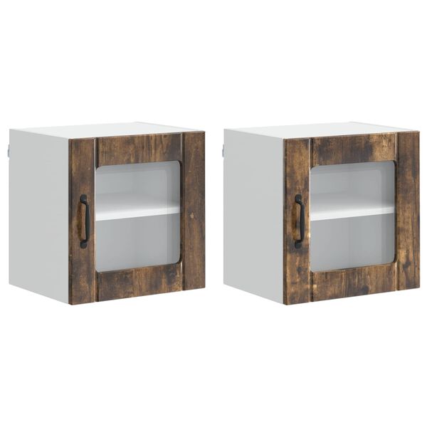 vidaXL K&uuml;chenschrank 2 pcs Ger&auml;ucherte Eiche 40 x 31 x 40 cm