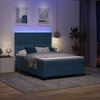 vidaXL LED Boxspringbett mit Matratze Dunkelblau 140 x 200 cm Stoff