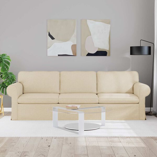 vidaXL Sofa Creme Gesamtabmessungen: 245 x 82 x 80 cm (B x T x H) Samt