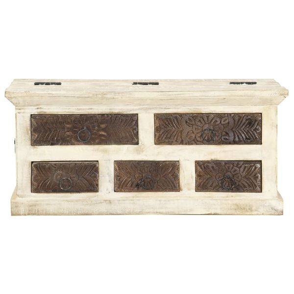 vidaXL Couchtisch Weiß 68×68×30 cm Massivholz Mango