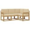 vidaXL Outdoor-Sofagarnitur 4 Stk. Wei&szlig; und Beige