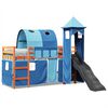 vidaXL Kinderhochbett mit Turm Blau 80x200 cm Massivholz Kiefer