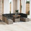 vidaXL Garten-Sofa-Set mit Speicher 10 pcs Grau Poly Rattan