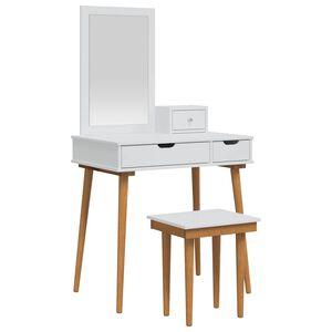 vidaXL Schminktisch-Set FAUSKE 4 Stk. Wei&szlig; 76 x 50 x 143 cm