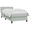 vidaXL Boxspringbett mit Matratze Hellgrau 100x210 cm Samt