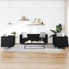 vidaXL Sofa-Set Kunstleder 3-Sitzer + 2-Sitzer + Sessel Schwarz