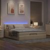 vidaXL Ottomane Bett mit Matratze & LEDs Creme 180x200 cm Stoff