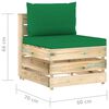 vidaXL 12-tlg. Garten-Lounge-Set mit Kissen Gr&uuml;n Impr&auml;gniertes Holz