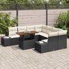 vidaXL Garten-Sofa-Set mit Speicher 9 pcs Schwarz Poly Rattan