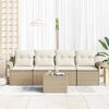 vidaXL Sofa Set mit Kissen 5 pcs Beige Poly-Rattan
