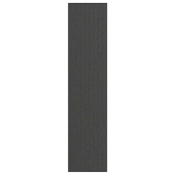 vidaXL Fu&szlig;matte Streifen Schwarz und Grau 115x500 cm