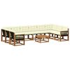 vidaXL Outdoor-Sofagarnitur mit Kissen 11 pcs Natur und Creme