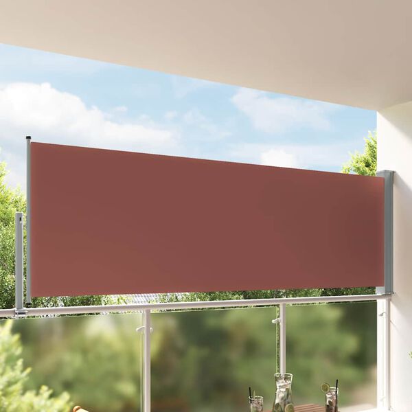 vidaXL Ausziehbare Seitenmarkise 120x300 cm Braun
