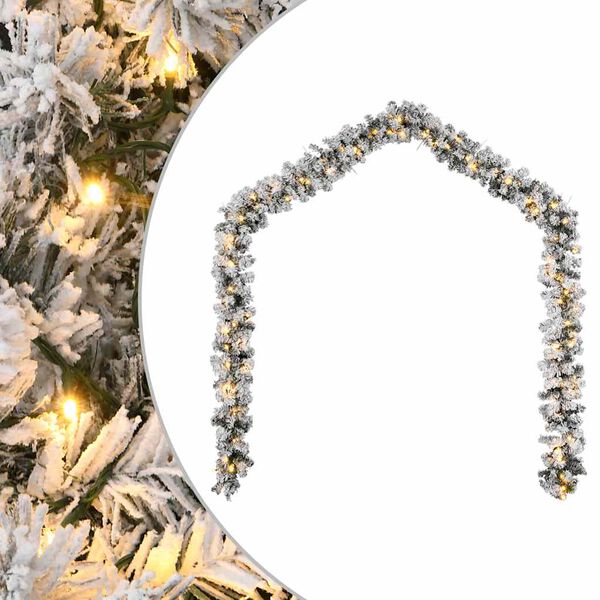 vidaXL Weihnachtsgirlande mit LED-Lichtern Gr&uuml;n 5 m PVC