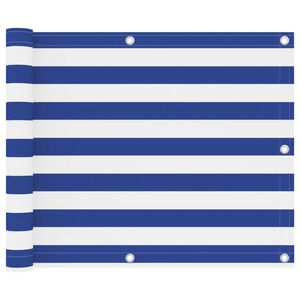vidaXL Balkon-Sichtschutz Wei&szlig; und Blau 75x400 cm Oxford-Gewebe