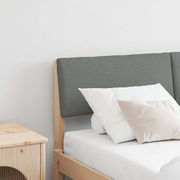 vidaXL Gepolstertes Kopfteil Dunkelgrau 160 cm Massives Kiefernholz