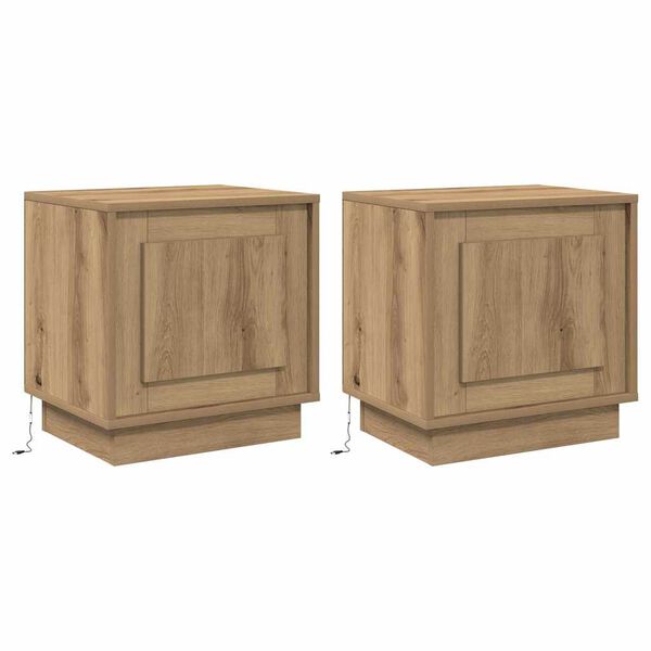vidaXL Nachttisch 2 pcs Artisan-Eiche 44 x 34,5 x 45 cm Holzwerkstoff